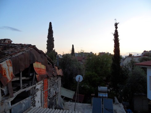 Color photo of the Kaleici skyline at daybreak, just after Fajr.