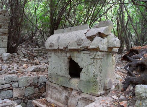 Ancient unearthed sarcophagous