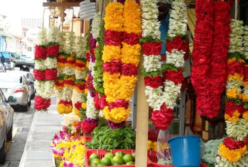 Flower necklaces in Little India