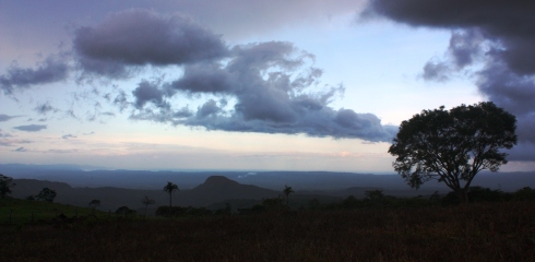 Color photo of horizon landscape after the rain