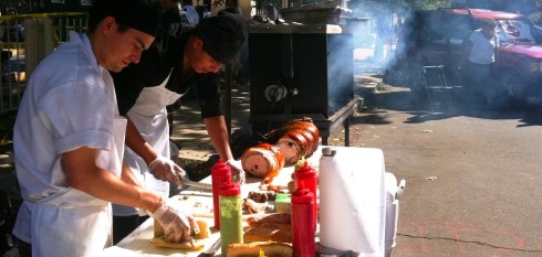 Porcetta-Sandwich-Making Making the fresh Porcetta sandwiches at Italian Fest in DC