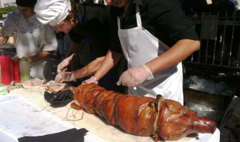 suckling-italian-pig Suckling pig fresh off the spit at Italian Fest in Washington DC