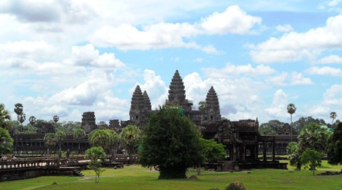 Landscape color image of the Ancient Temples of Ankor Wat
