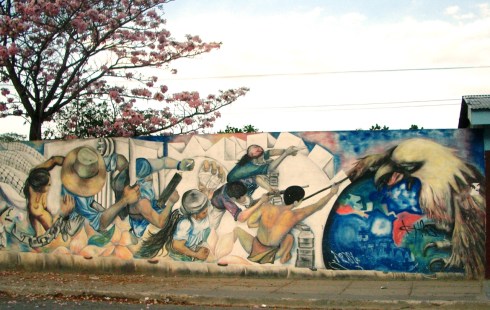 Wall painting on finghting for freedom