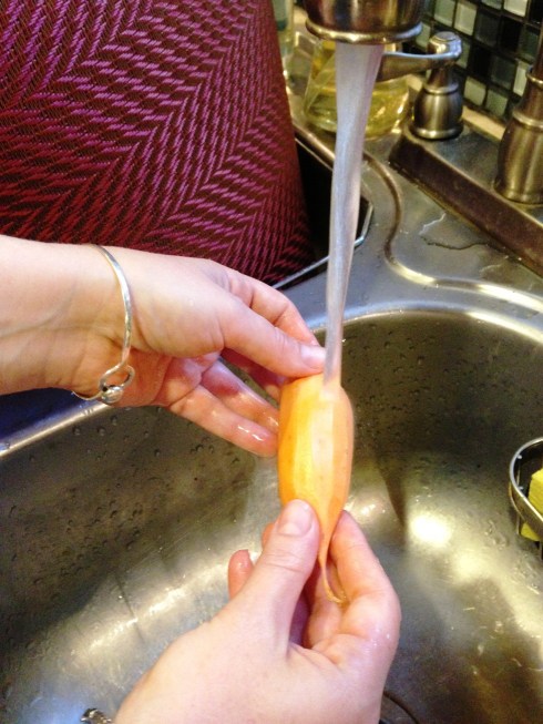 Washing Sweet Potato